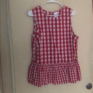 Plus Size Red Gingham Pendulum Tank, Size XL